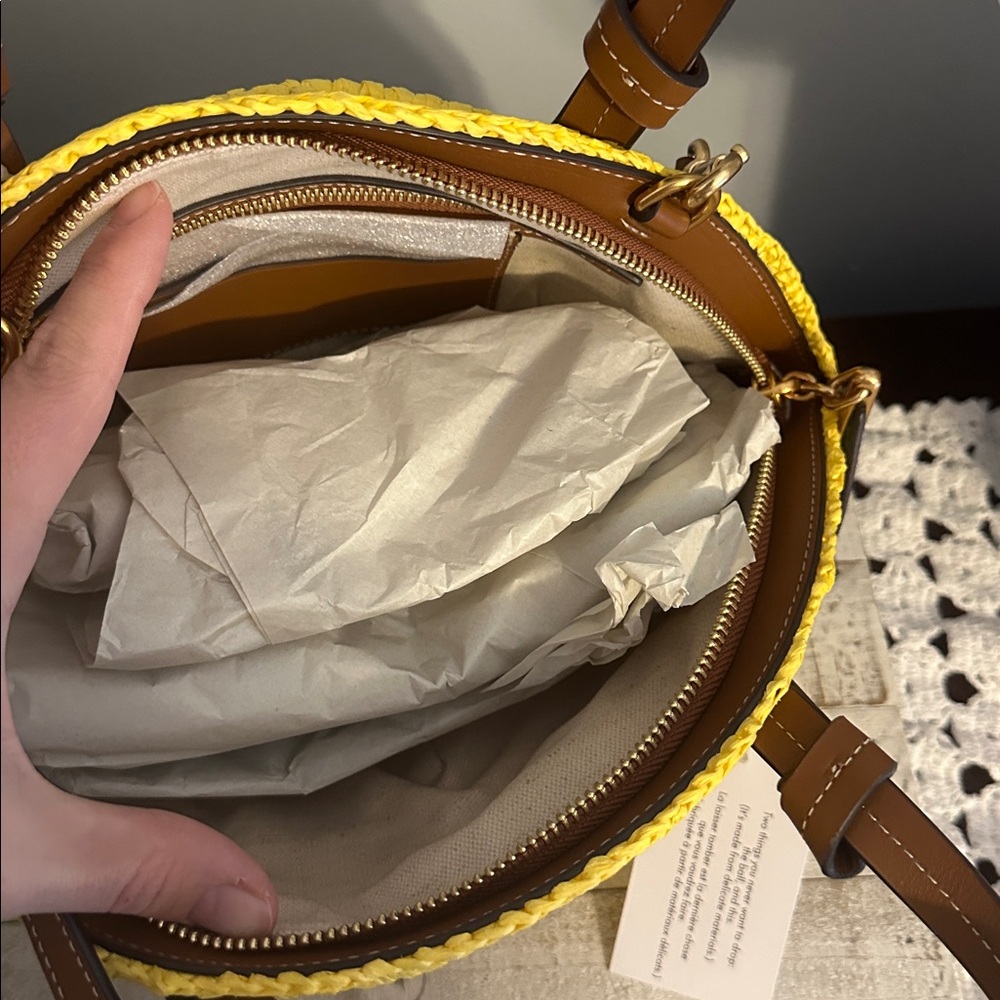 Nwt Kate spade lemon drop straw lemon crossbody bag - Picture 13 of 13